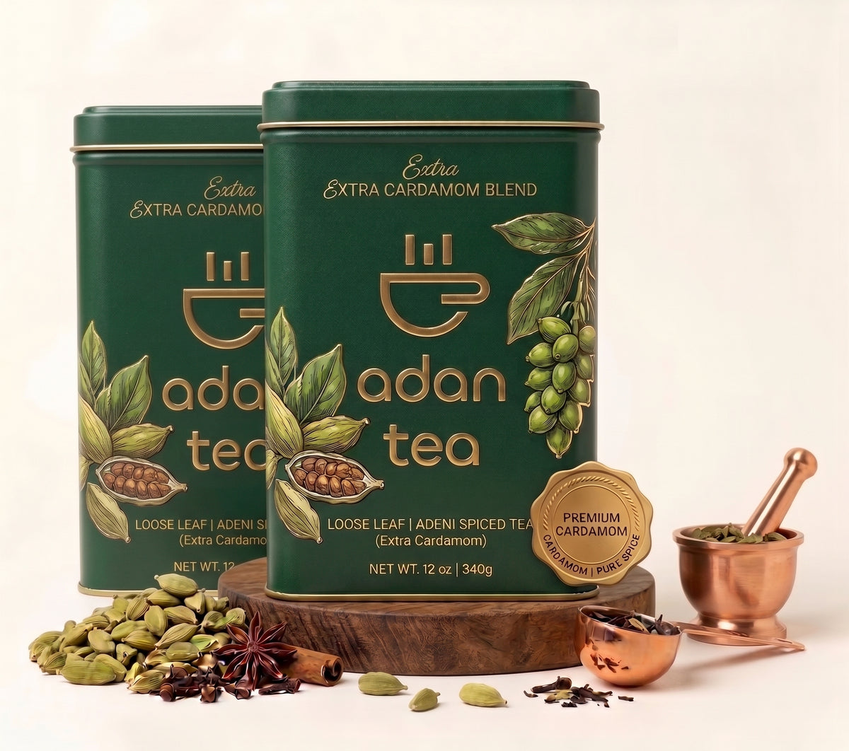 Adan Tea (12oz) Extra Cardamom - Quantity 2 - Priority Shipping Included
