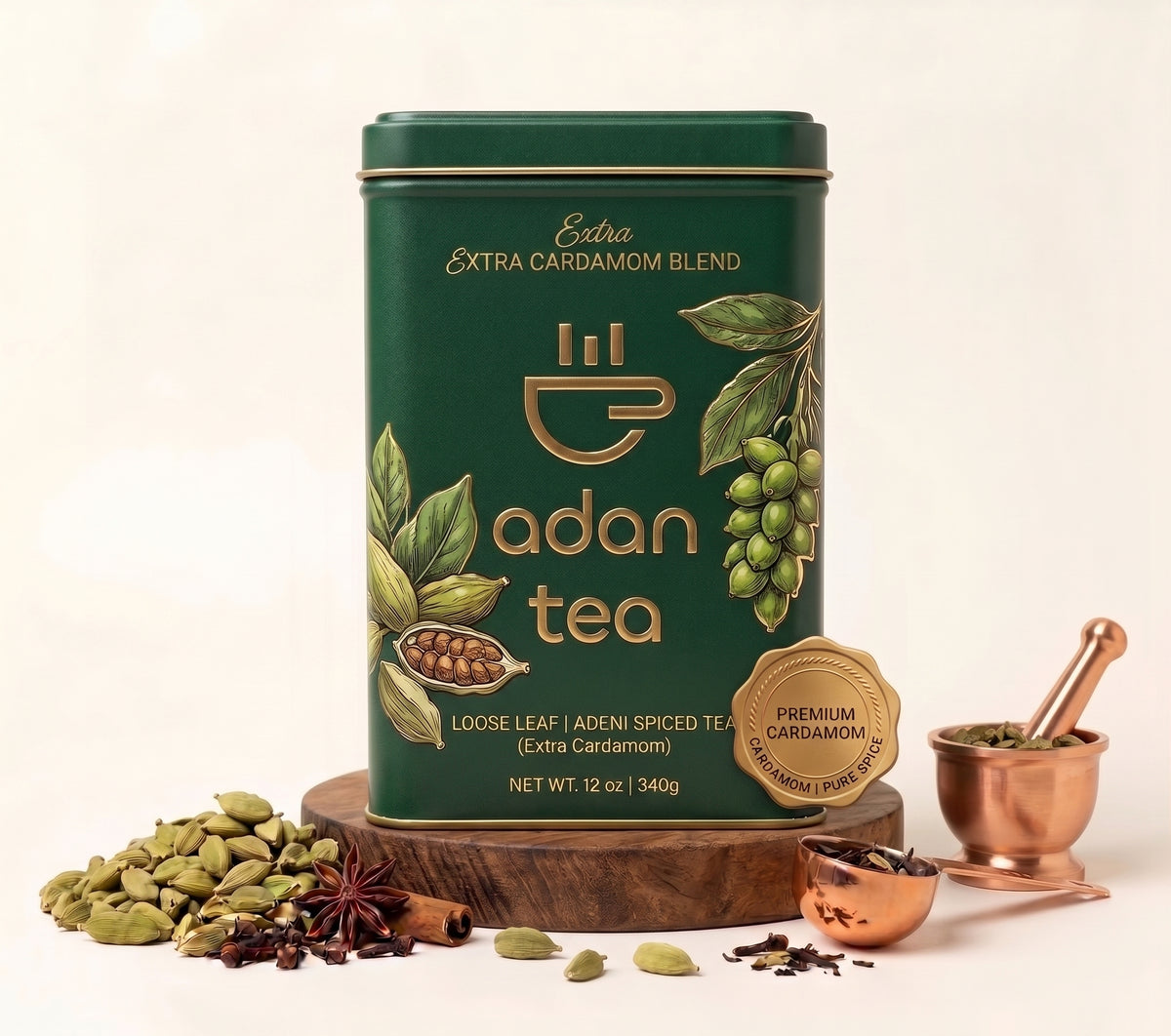 Adan Tea (12oz) Extra Cardamom - Quantity 1 - Priority Shipping Included