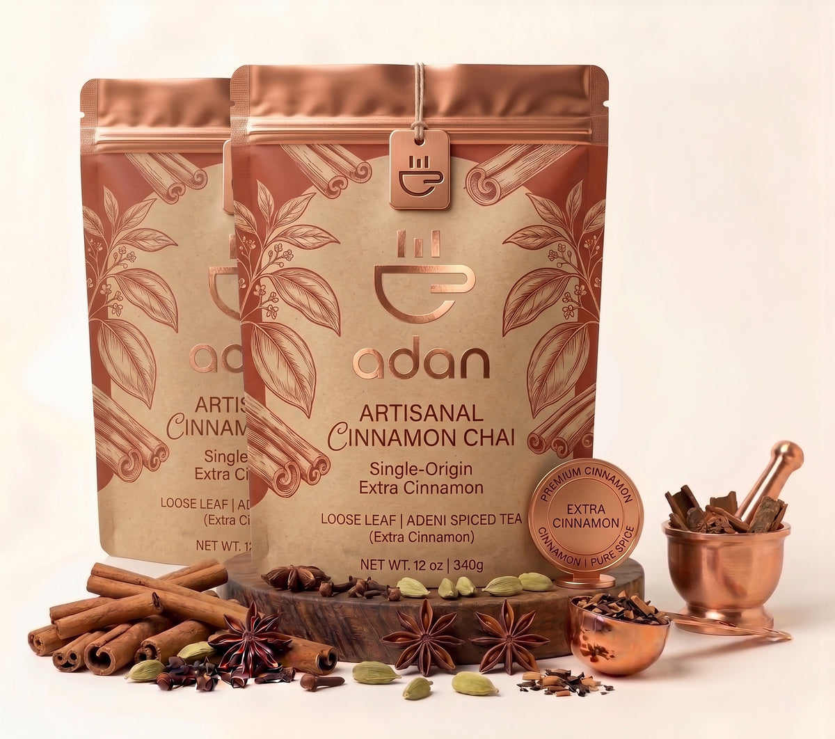 Adan Tea (12 oz) Extra Cinnamon - Quantity 2 - Priority Shipping Included