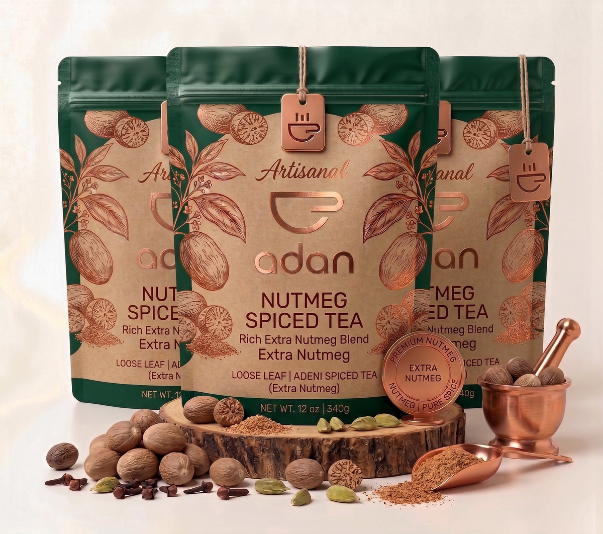 Adan Tea (12 oz) Extra Nutmeg - Quantity 3 - Priority Shipping Included
