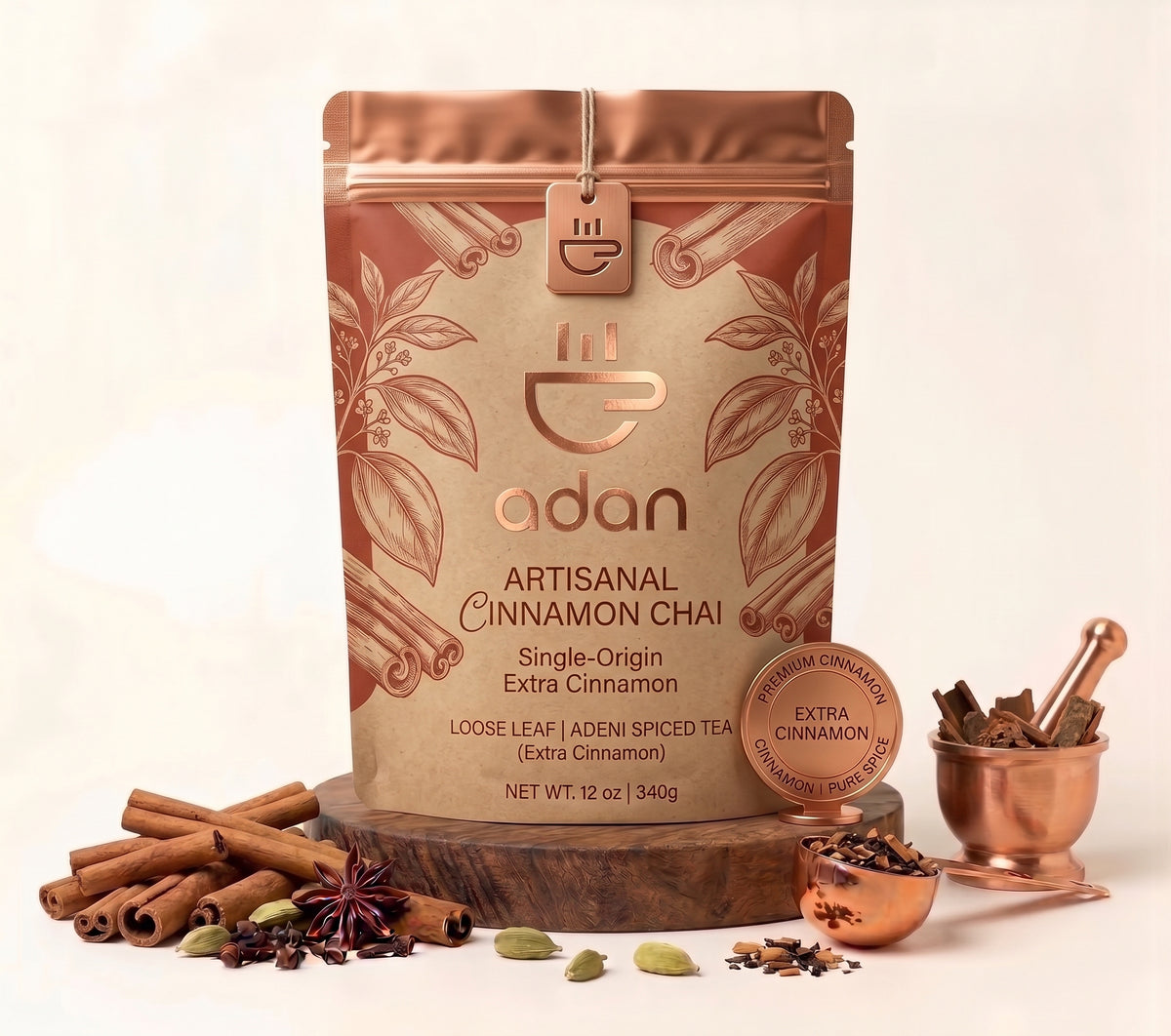 Adan Tea (12 oz) Extra Cinnamon - Quantity 1 - Expedited Shipping Included
