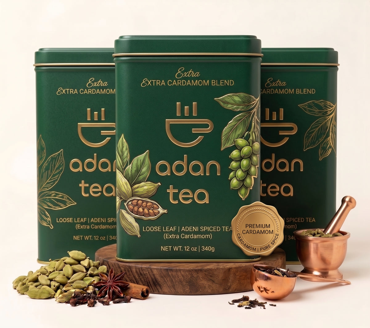 Adan Tea (12oz) Extra Cardamom - Quantity 3 - Priority Shipping Included