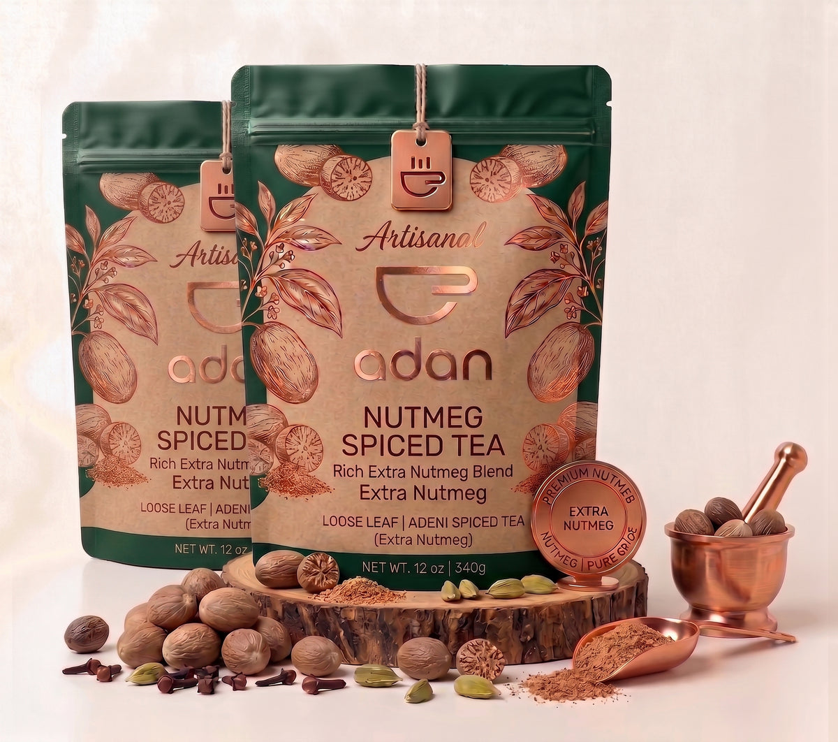 Adan Tea (12 oz) Extra Nutmeg - Quantity 2 - Priority Shipping Included