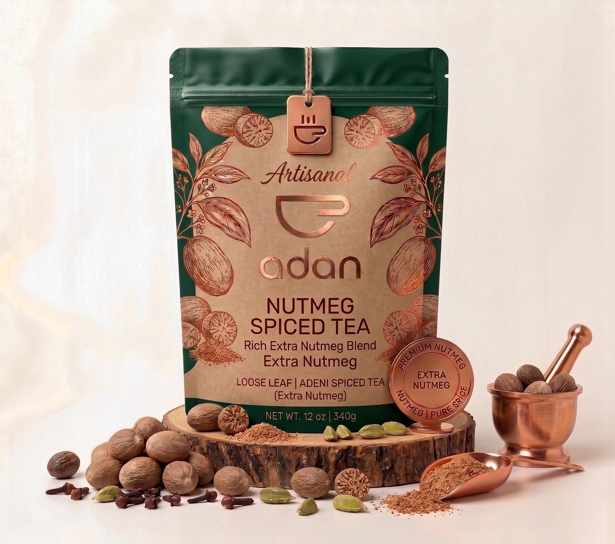 Adan Tea (12 oz) Extra Nutmeg - Quantity 1 - Priority Shipping Included