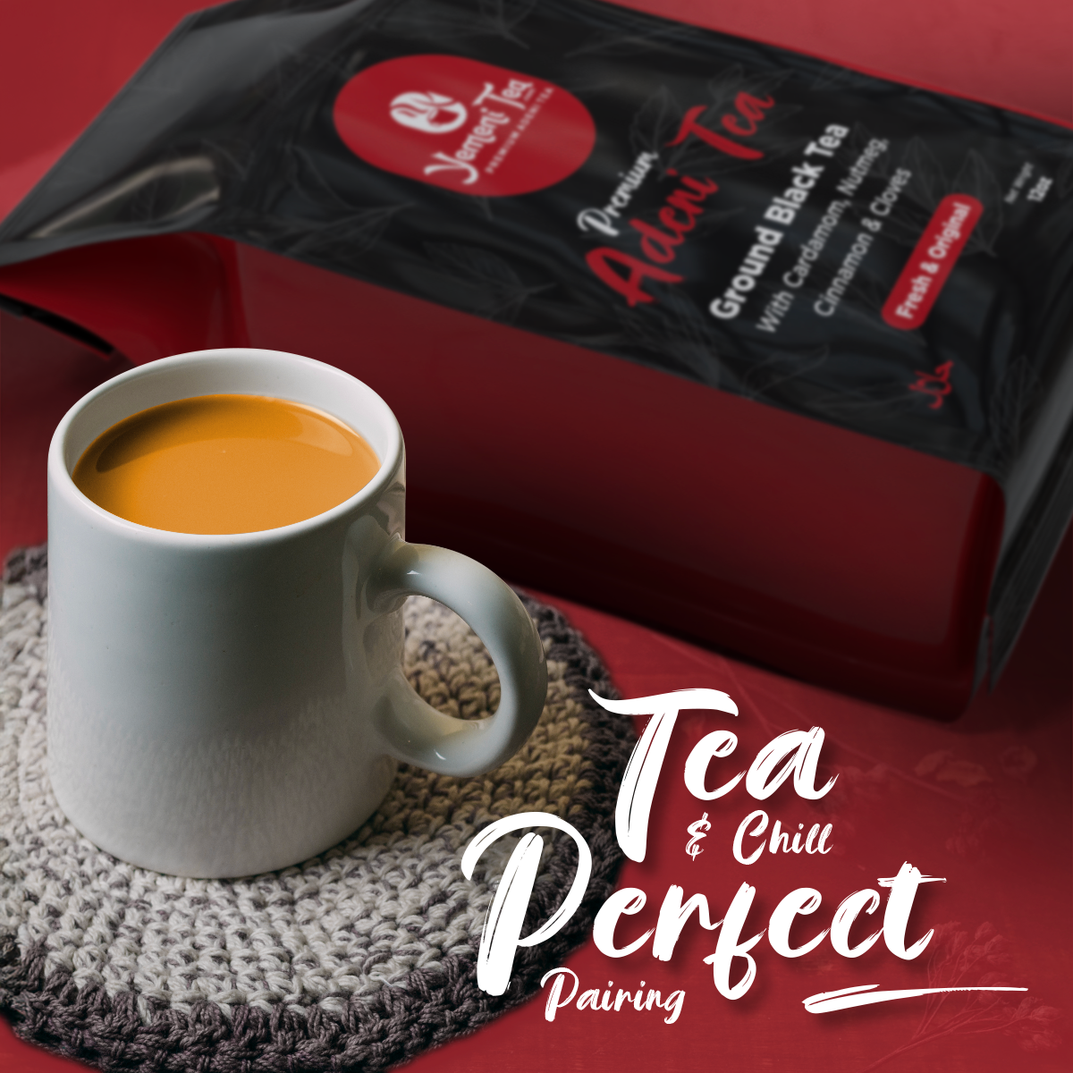 Premium Adeni Tea (Karak Chai) 12oz - Authentic Spiced Tea Blend with Cinnamon, Cardamom & Cloves